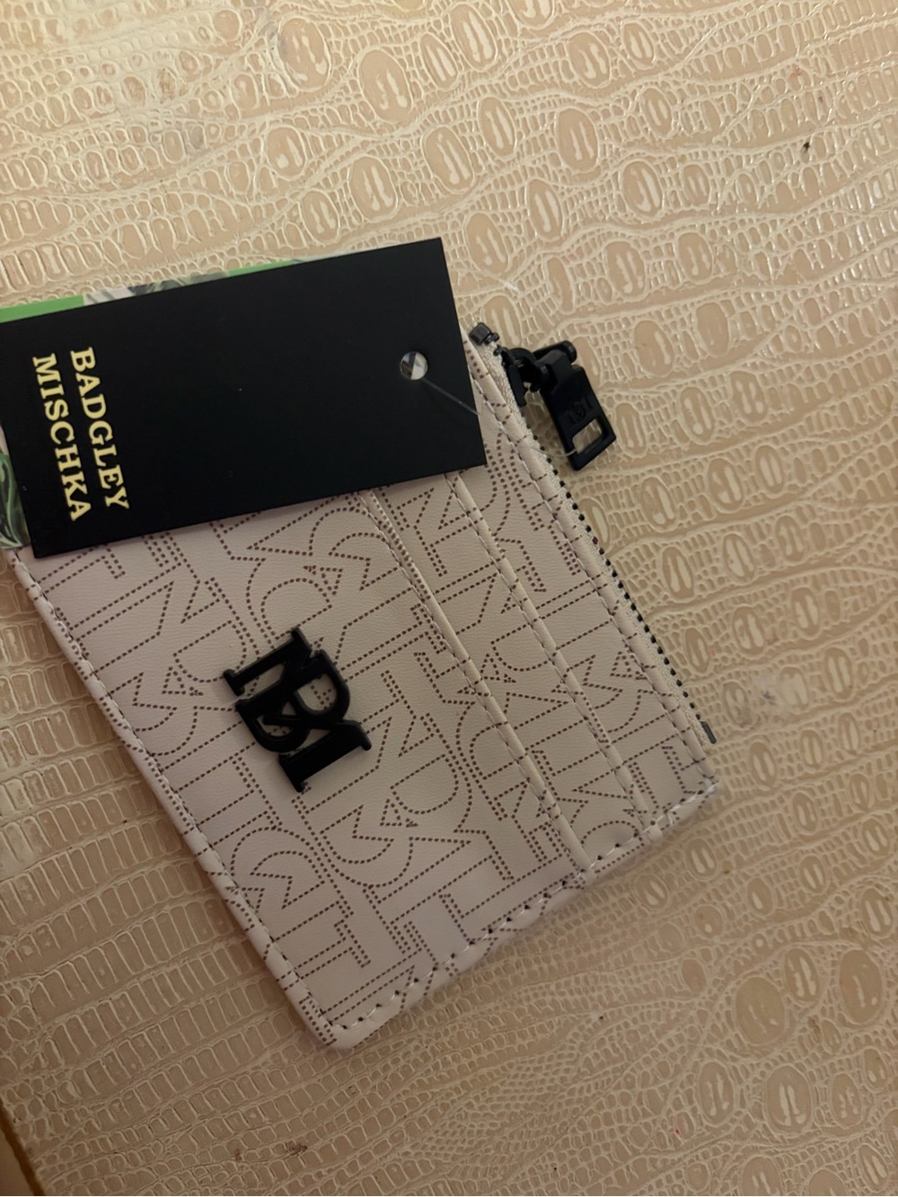 BMW White Card Holder with Black Logo Accent